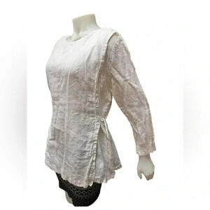 Bryn Walker 100%  Linen White Tunic Top Size Small